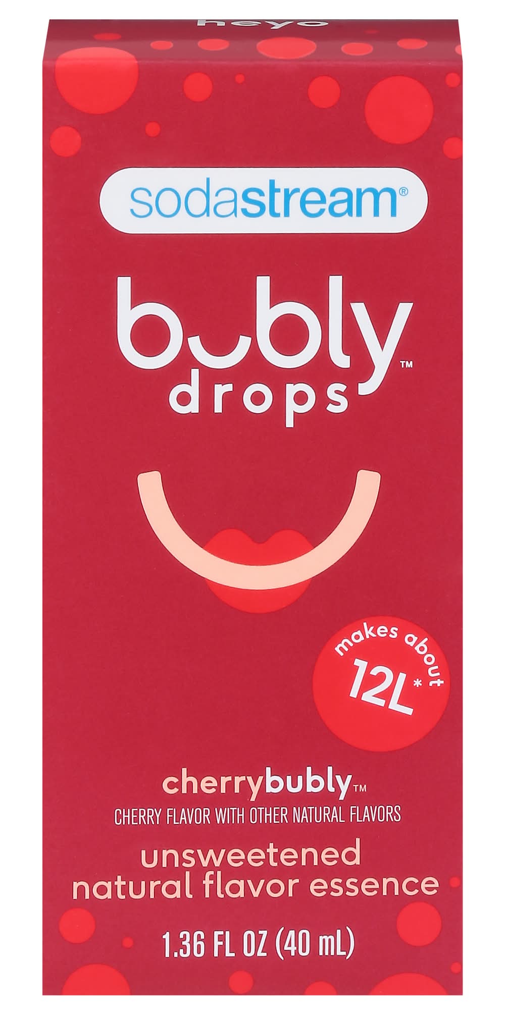 SodaStream Bubly Drops Unsweetened Natural Flavor Essence, Cherry (1.36 fl oz)