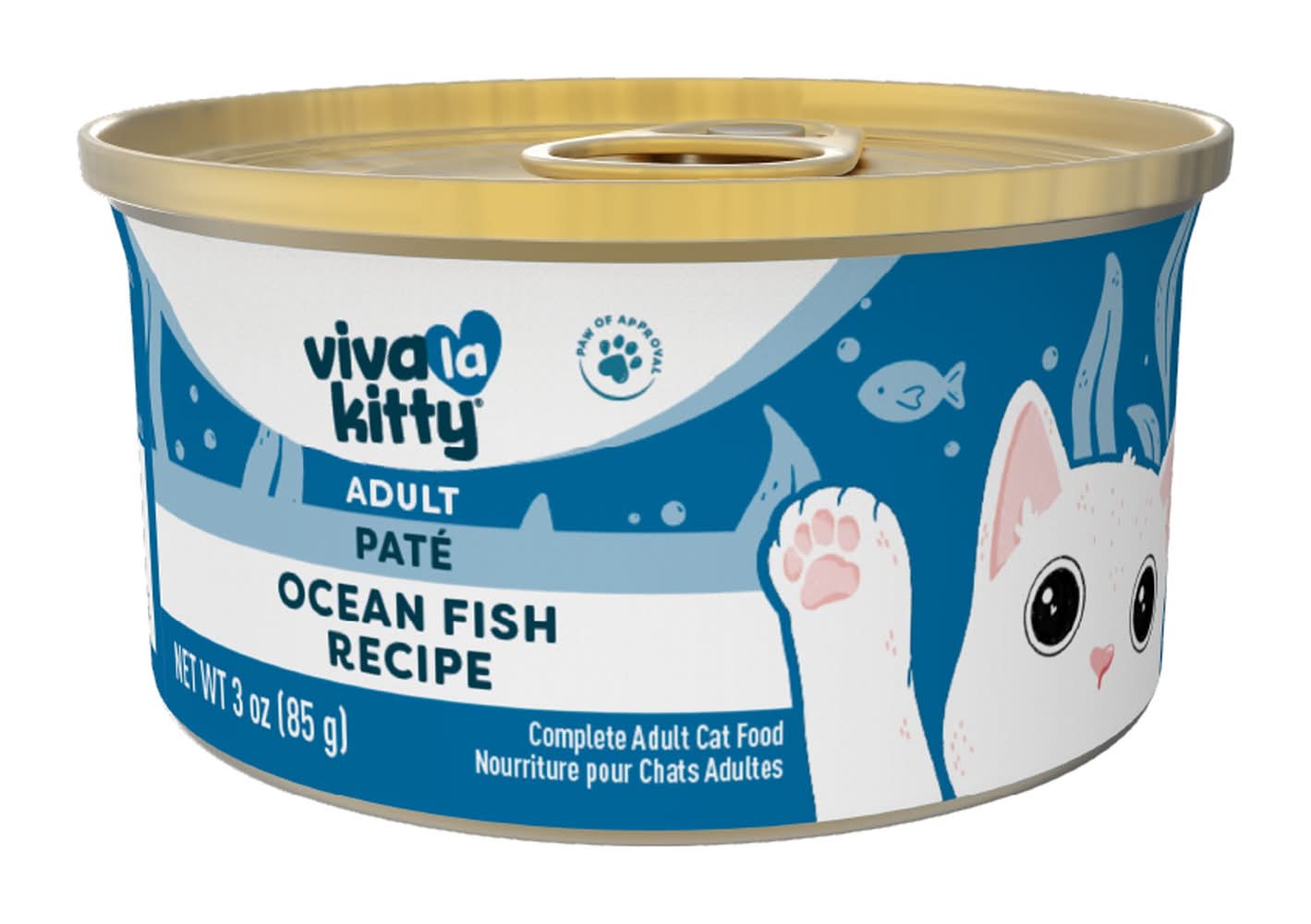 Viva La Kitty Adult Wet Cat Food - Pate, 3 Oz (Flavor: Oceanfish, Size: 3 Oz)