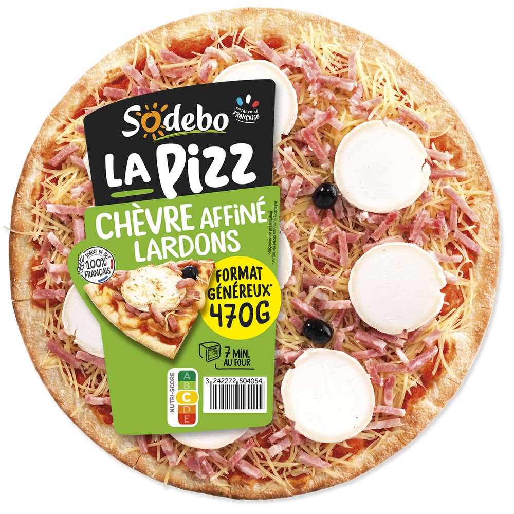 Sodebo - Pizza chèvre affiné et lardons (470g)