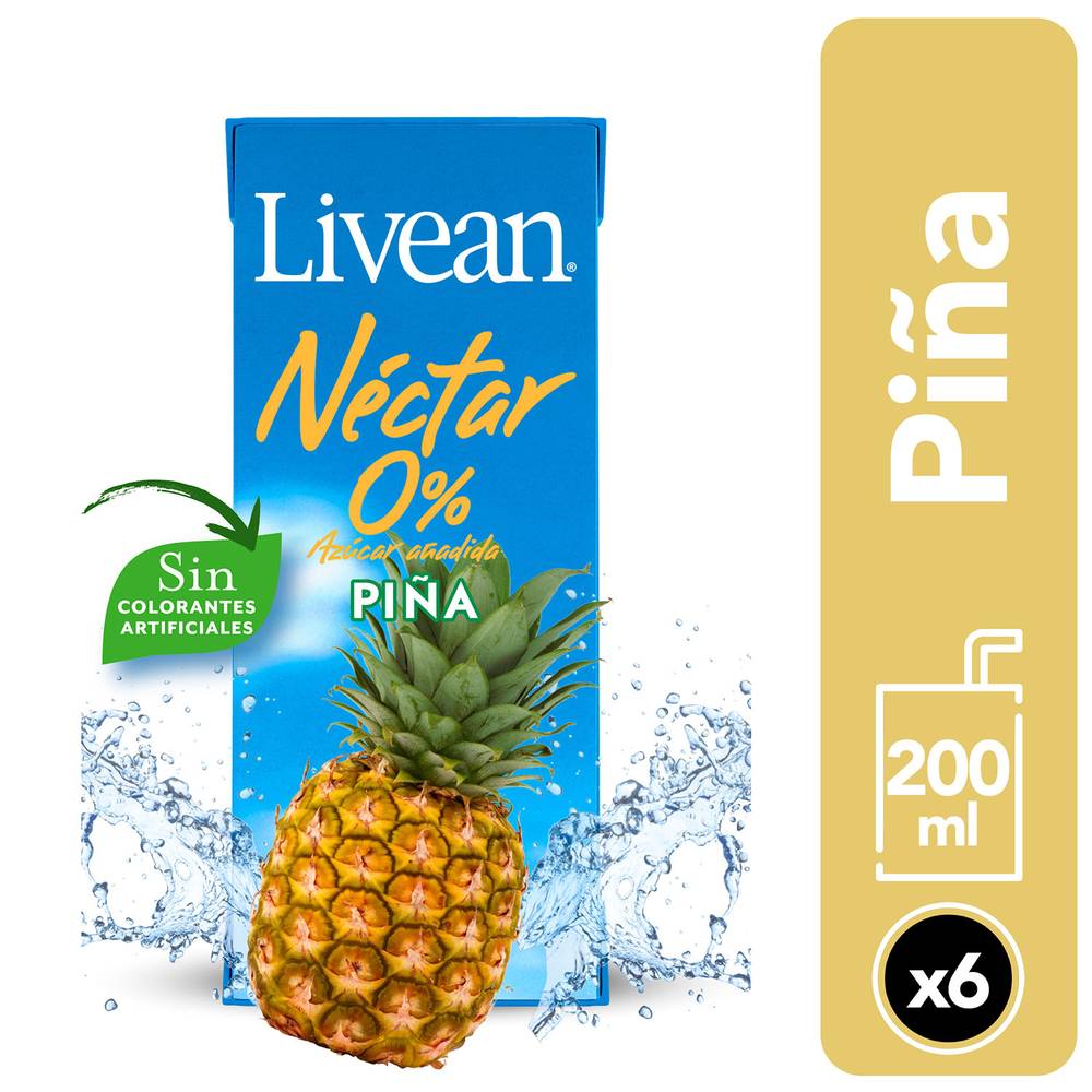 Livean pack néctar de piña (6 x 200 ml)