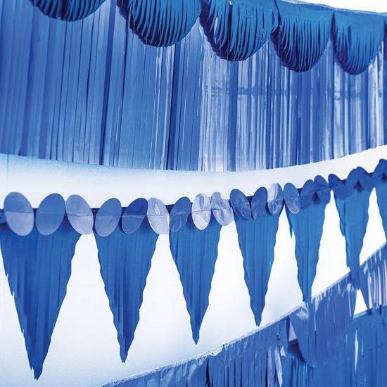 Amscan Shape Silver Fringe Paper Banners, 6ft, 6ct Silver | Party