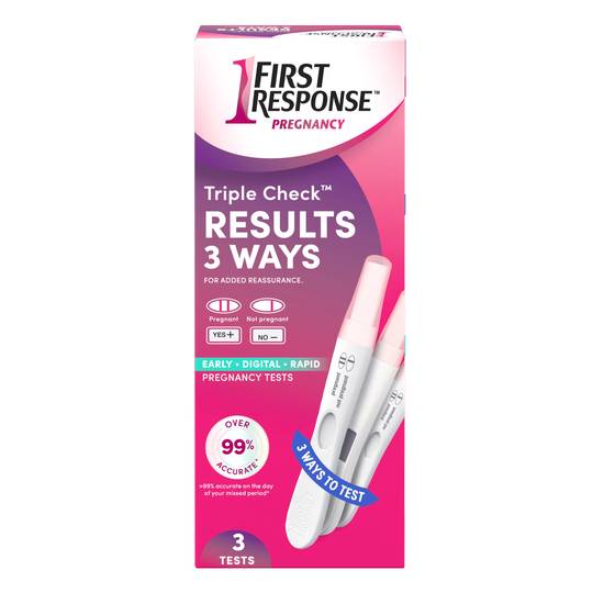 First Response Triple Check Pregnancy Test Kit, 3 CT