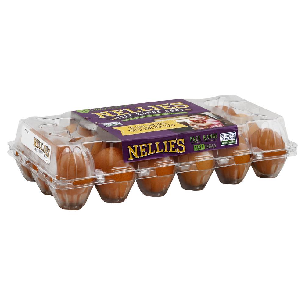 Nellie's Free Range Grade a Large Brown Eggs (2.25 lbs, 18 ct)