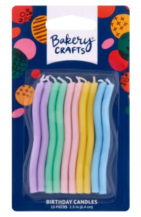 Bakery Crafts Pastel Wave Birthday Candles, 2.5 inc (8 ct)