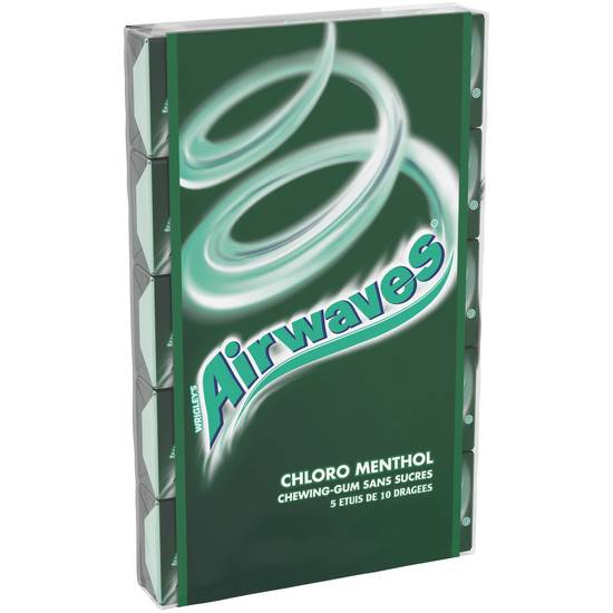 Airwaves - Chewing gum sans sucre au chloro et menthol (5x10 pièces)