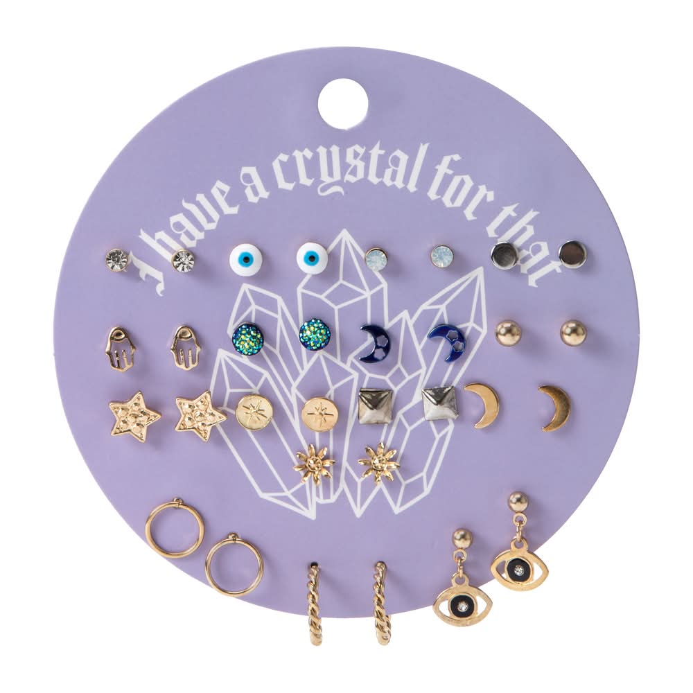 Earrings 16-Pack Crystal
