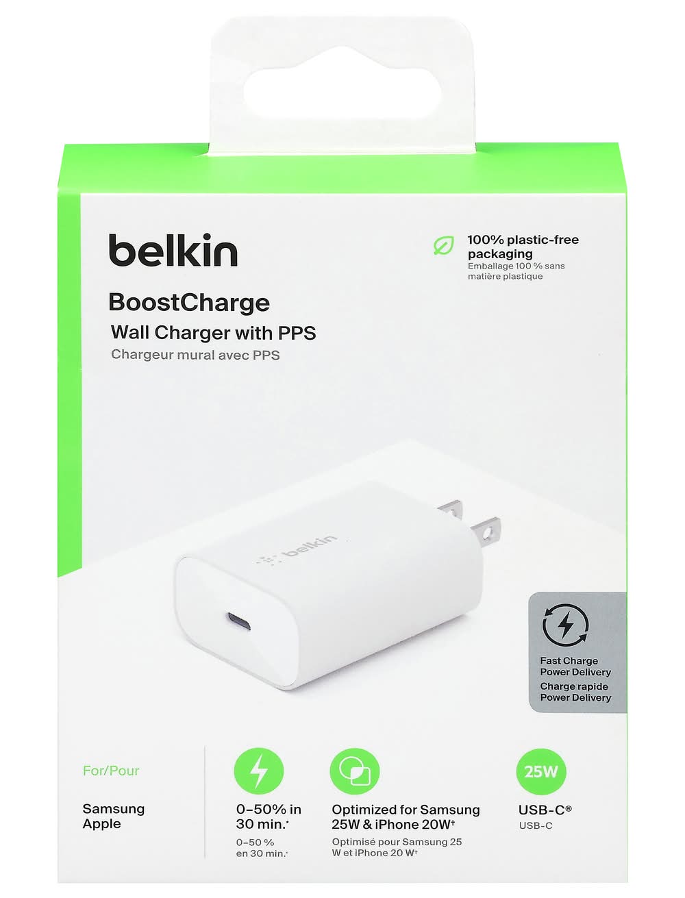 Belkin Boost Charge Usb-C Wall Charger With Pps 25w, White