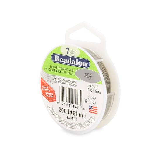 Beadalon Bright 7 Strand Bead Stringing Wire, 200Ft.