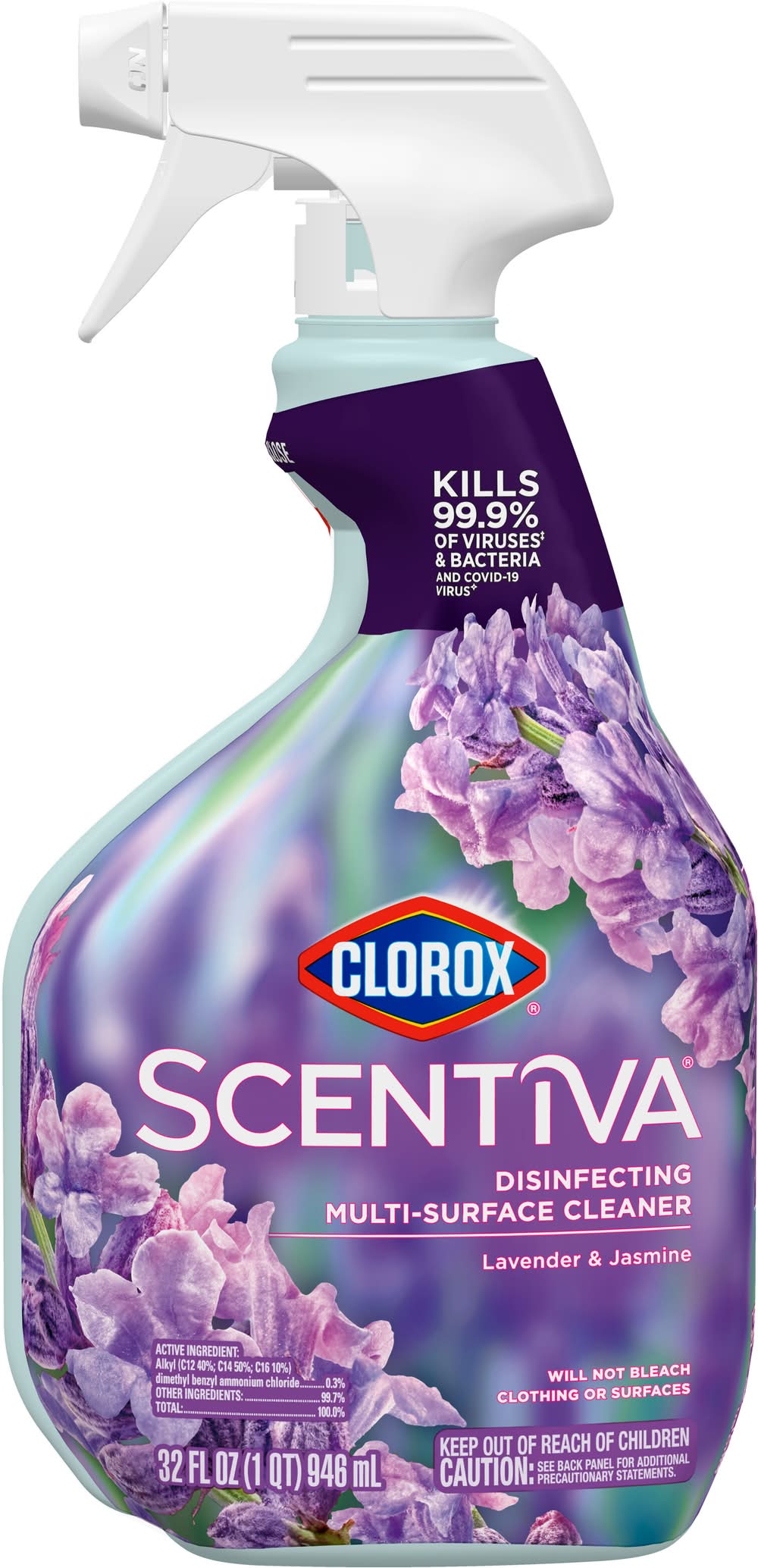Clorox Scentiva Disinfecting Multi-Surface Cleaner, Lavender & Jasmine (32 fl oz)