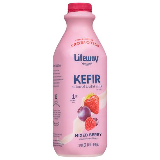 Lifeway Mixed Berries Kefir Cultured Low Fat Milk (32 fl oz)