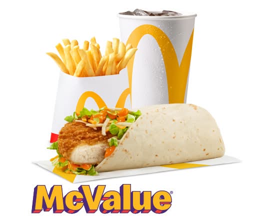 Spicy Buffalo Snack Wrap w/ Crispy Chicken McValue Meal [550-700 Cals]