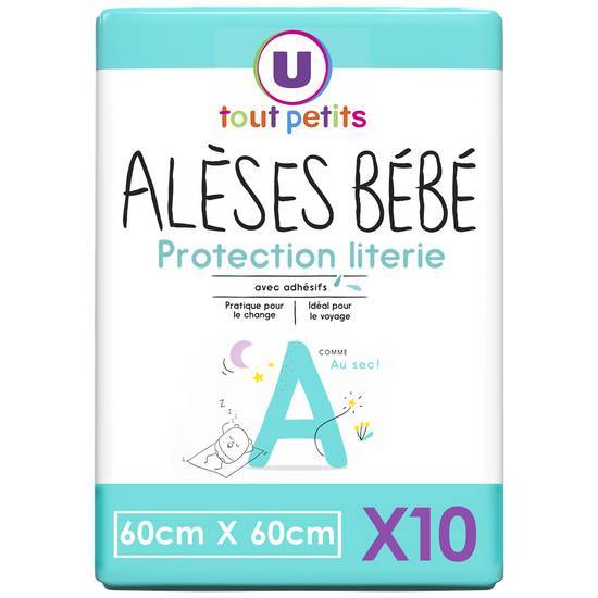 U tout petits - Lingettes alèses bébé, T4 - 60 cm X 60 cm (10)