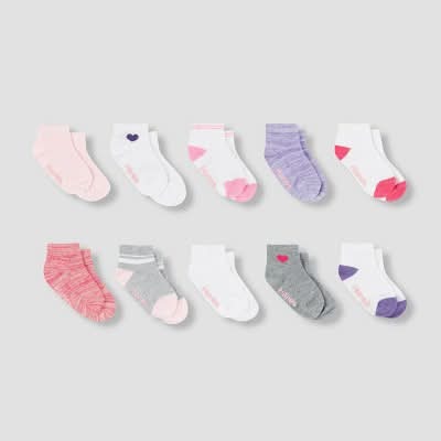 Hanes Baby Girl's Ankle Socks, Assorted (10 ct)