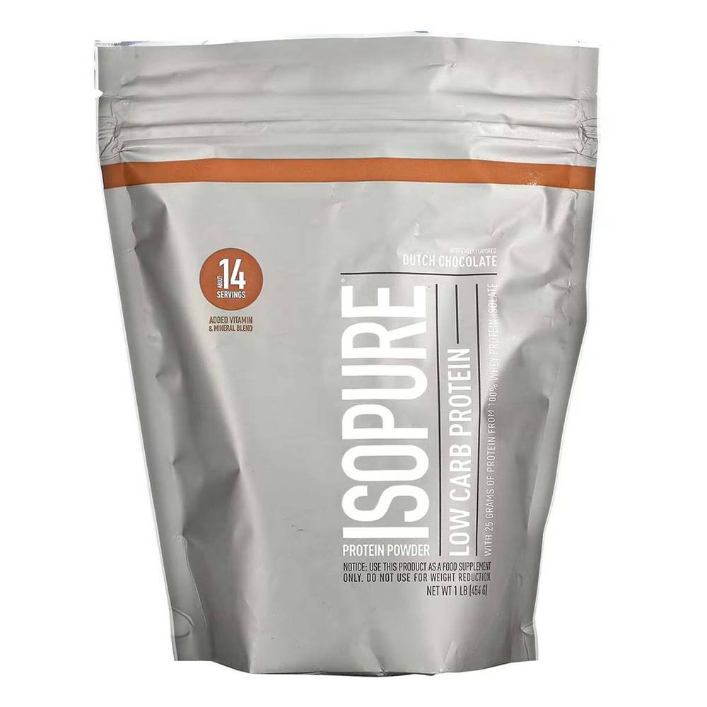 Isopure · Proteína de suero de leche en polvo baja en carbohidratos, chocolate (454 g)