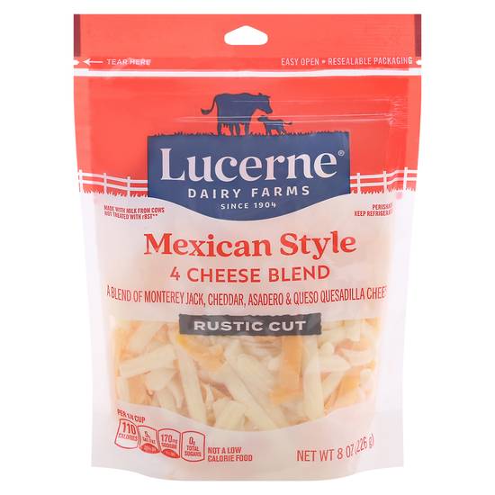 Lucerne Rustic Cut Shredded Mexican Style 4 Cheese Blend (8 oz)