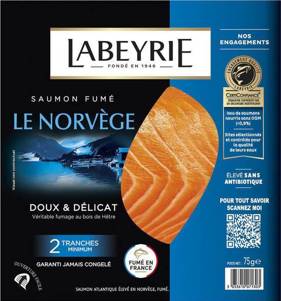 Labeyrie saumon fumé le norvège (2 tranches)