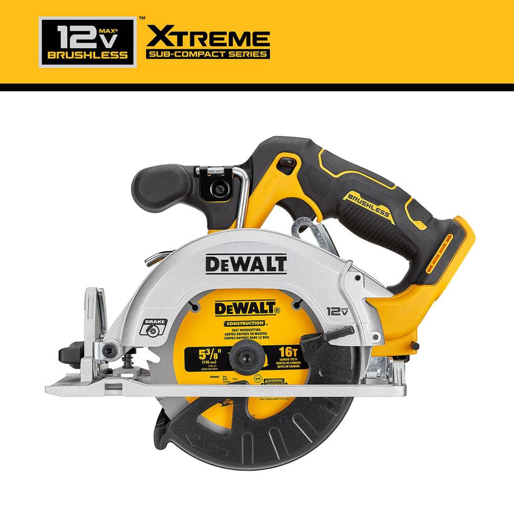 DEWALT XTREME 12-volt Max 5-3/8-in Brushless Cordless Circular Saw (Bare Tool) | DCS512B