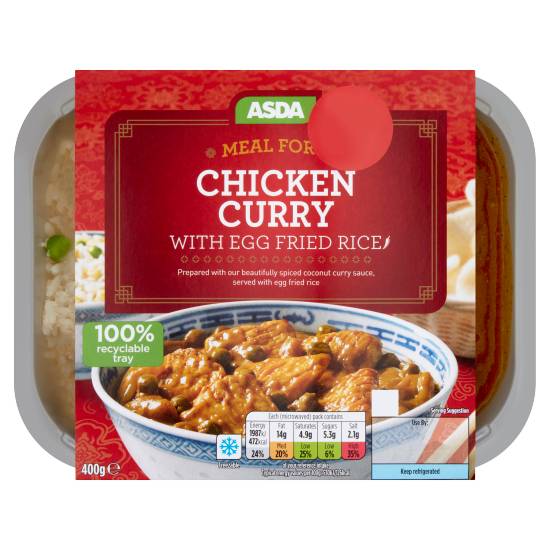 ASDA Meal For 1 Chicken Curry With Egg Fried Rice Delivery Near Me ...