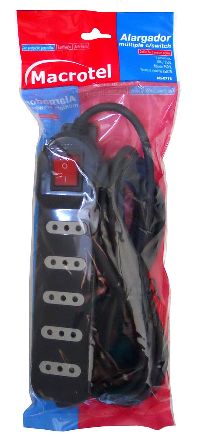 Macrotel · Alargador múltiple switch negro
