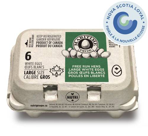 Maritime Pride Free Run Hens White Eggs, Large (6 ct)