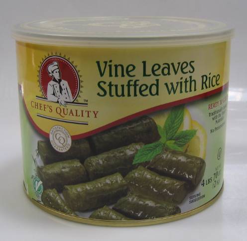 Chef's Quality - Grape Leaves Stuffed with Rice (Dolmades) - 4 lbs