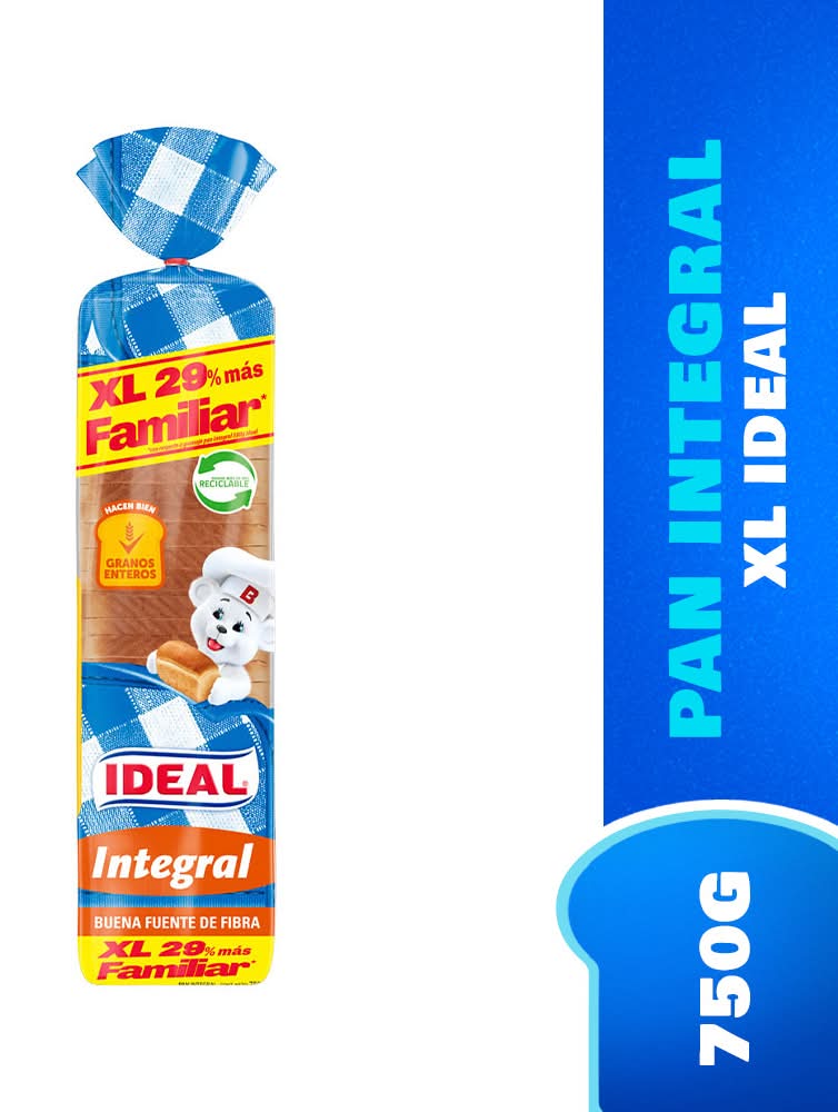 Ideal · Pan de molde integral - XL (750 g)
