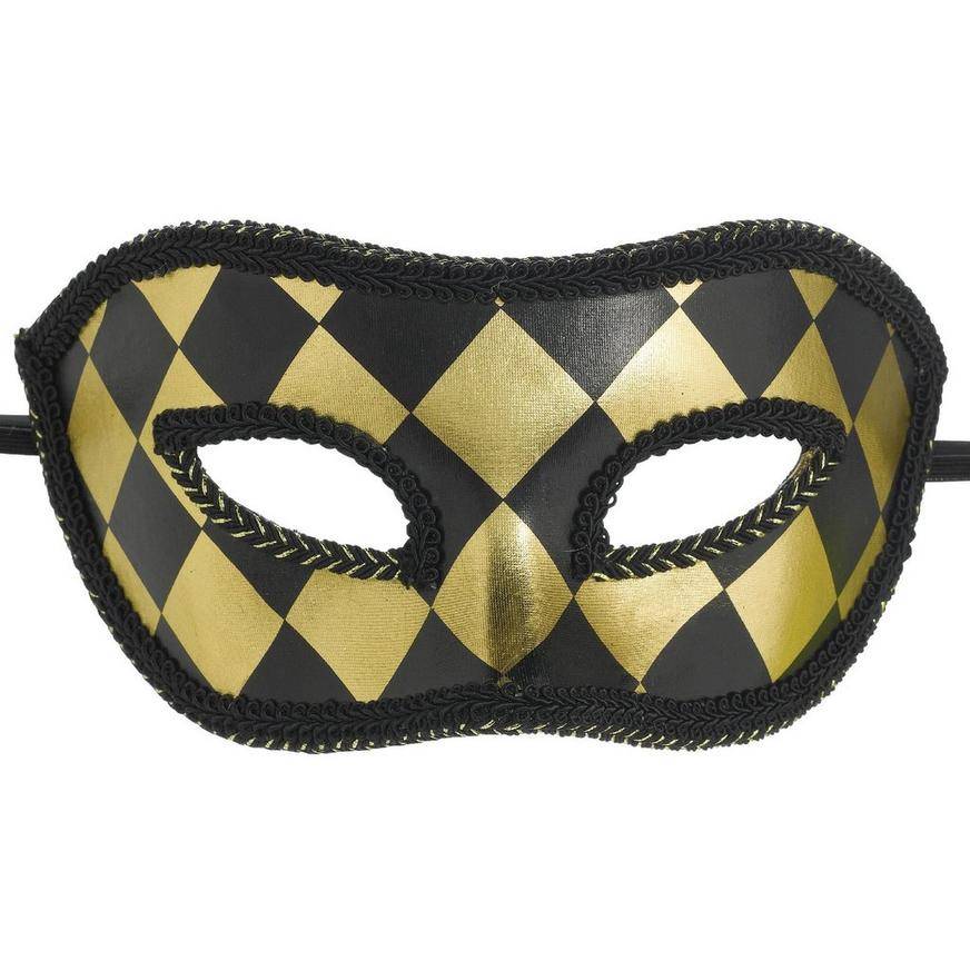 Party City Harlequin Masquerade Mask (black - gold)
