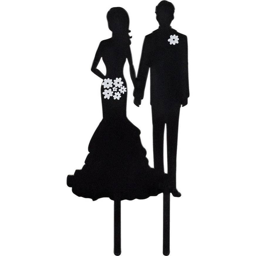 Bride Groom Silhouette Cake Topper