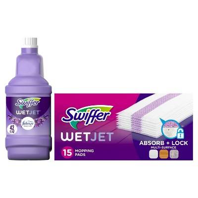 Swiffer Wetjet Pad & Solution Bundle pack With Multi-Surface Mopping Pads