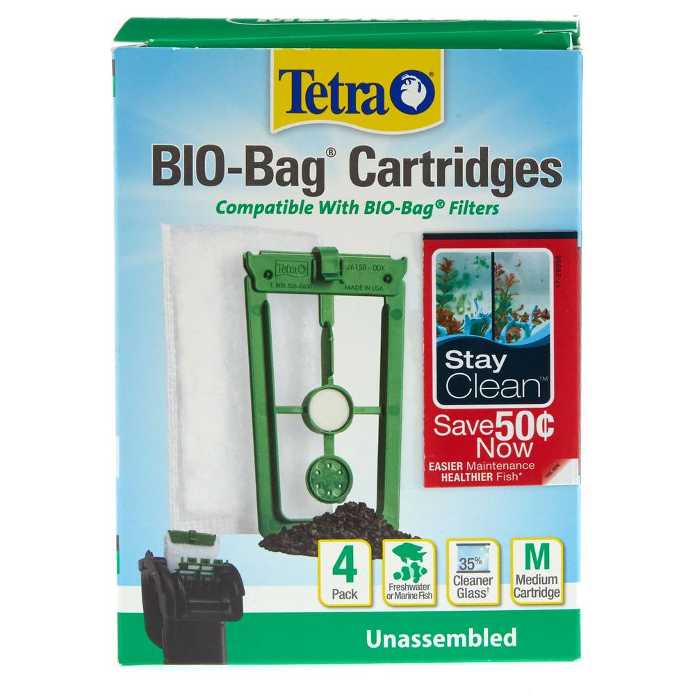 Tetra Bio Bag Aquarium Unassembled Cartridges, Medium (4 pack)