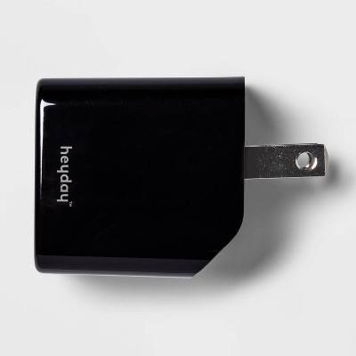 Heyday 2 Port Usb-A and Usb-C Wall Charger ( black)