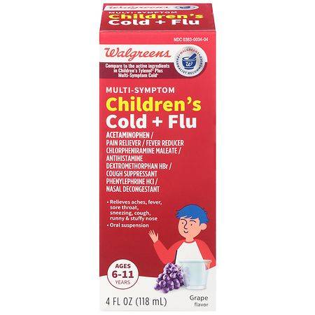 Walgreens Children's Multi Symptom Cold Oral Suspension Grape (4 fl oz)