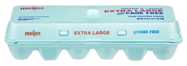Meijer Cage Free Grade a Eggs, XL (27 oz, 12 ct)