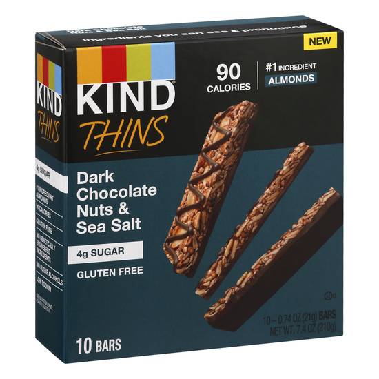 Kind Thins Dark Chocolate Almond & Sea Salt Bars (10 ct)