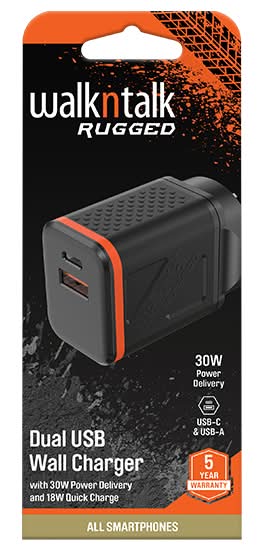 Walk N Talk Rugged Dual Usb Wall Charger