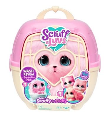 SCRUFF-A-LUVS Single Pet Stuffed Dog Cat or Rabbit Polyester Doll Toy, 8.66 in, Pink