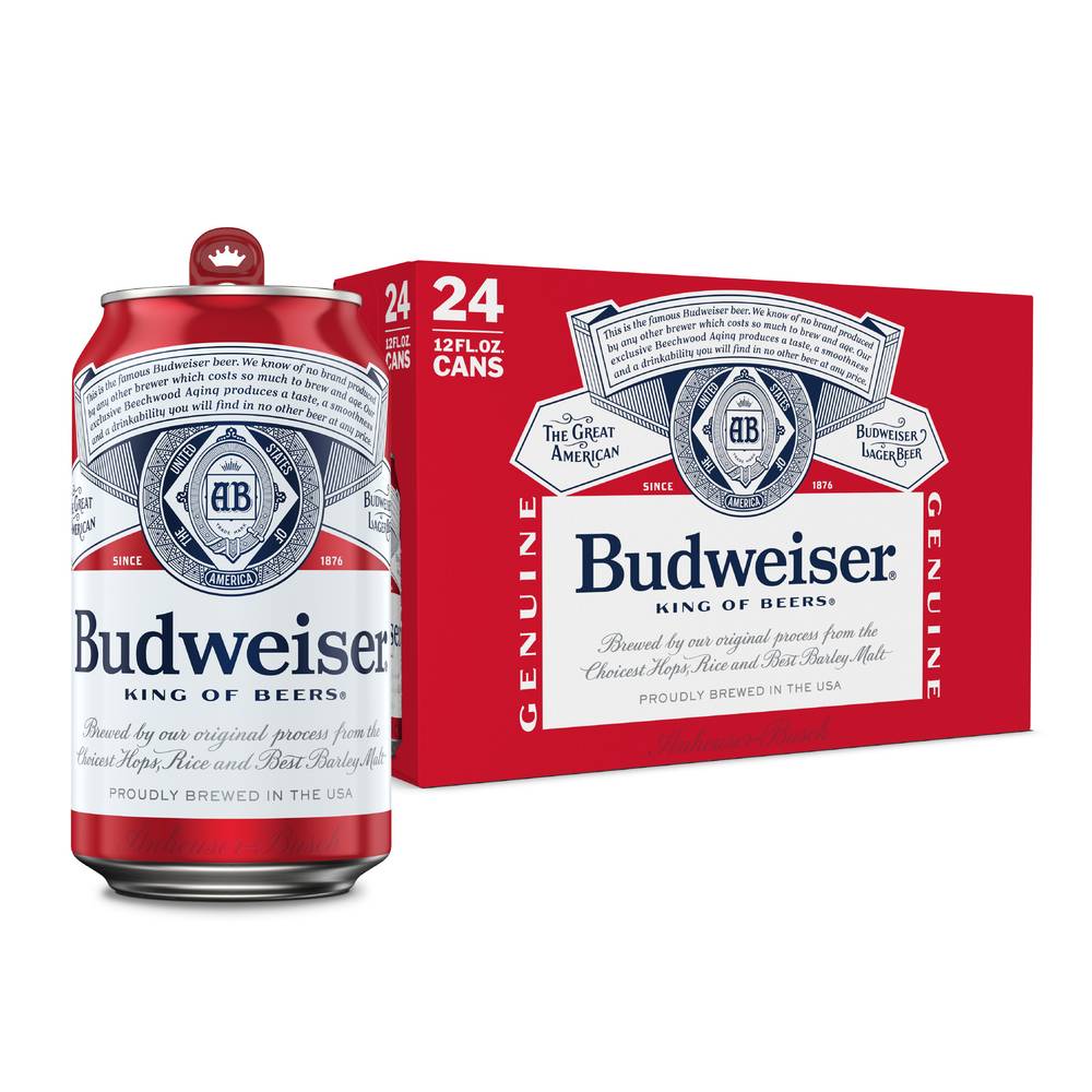 Budweiser the Great American Lager Beer (24 ct, 12 fl oz)