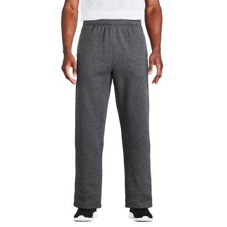 Athletic Works Men''S Open Bottom Fleece Pants (m/grey charcoal mix)