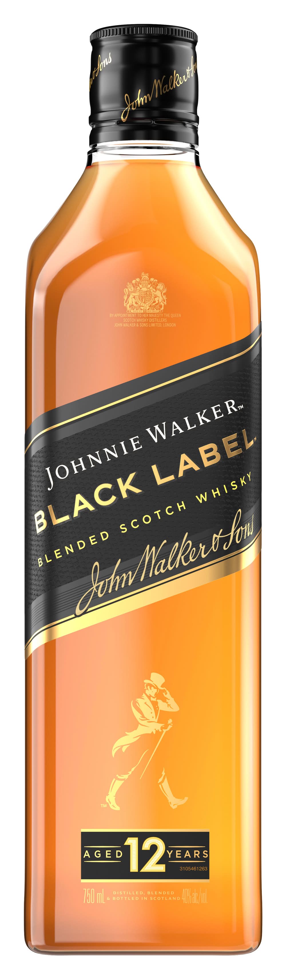 Johnnie Walker Aged 12 Years Black Label Blended Scotch Whisky (750 ml)