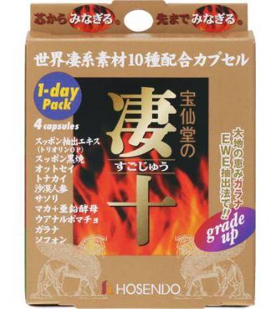 宝仙堂の凄十　　１－ＤＡＹパック　　５２０ｍｇｘ４粒:4969502151701
