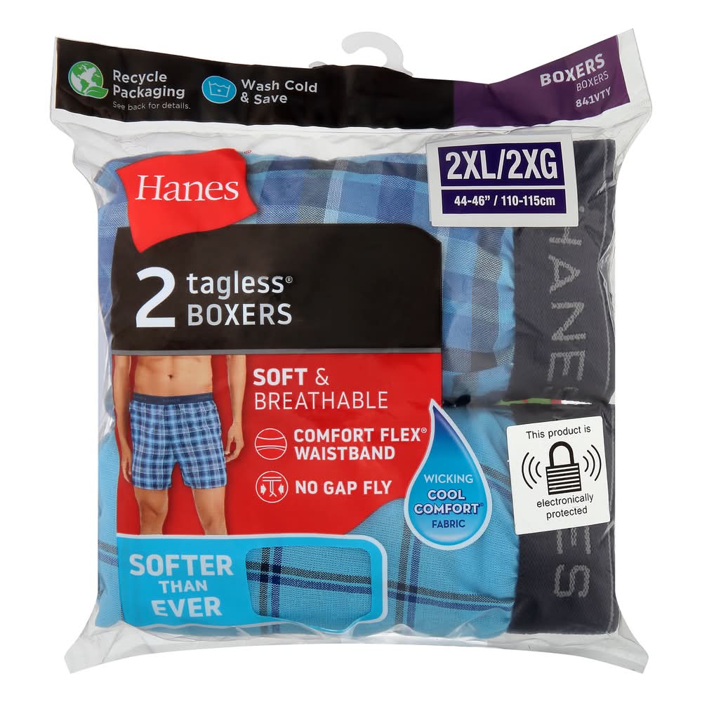 Hanes 2 Xl Soft & Breathable Tagless Boxers