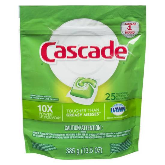 Cascade Détergent pour lave-vaisselle complet en sachets, parfum frais,  emb. 48 - 48 ea