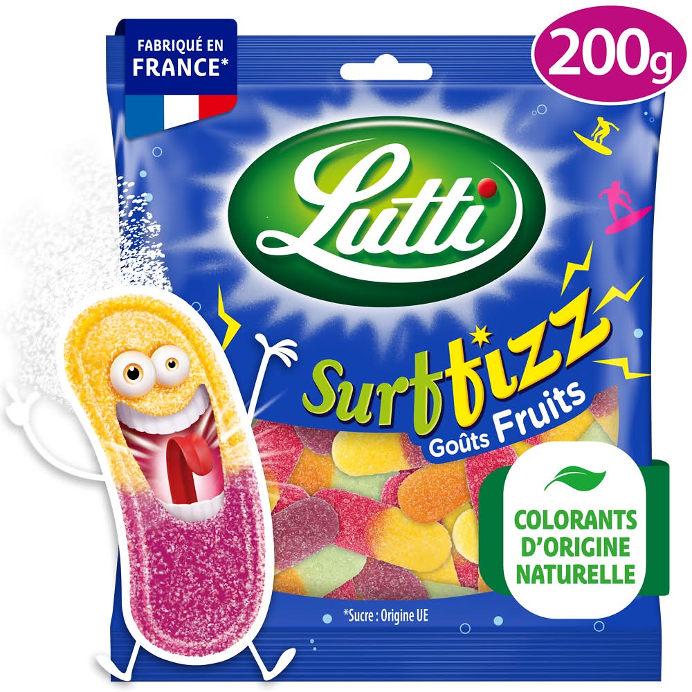 Lutti - Surffizz bonbons gommeux, fruits (200g)