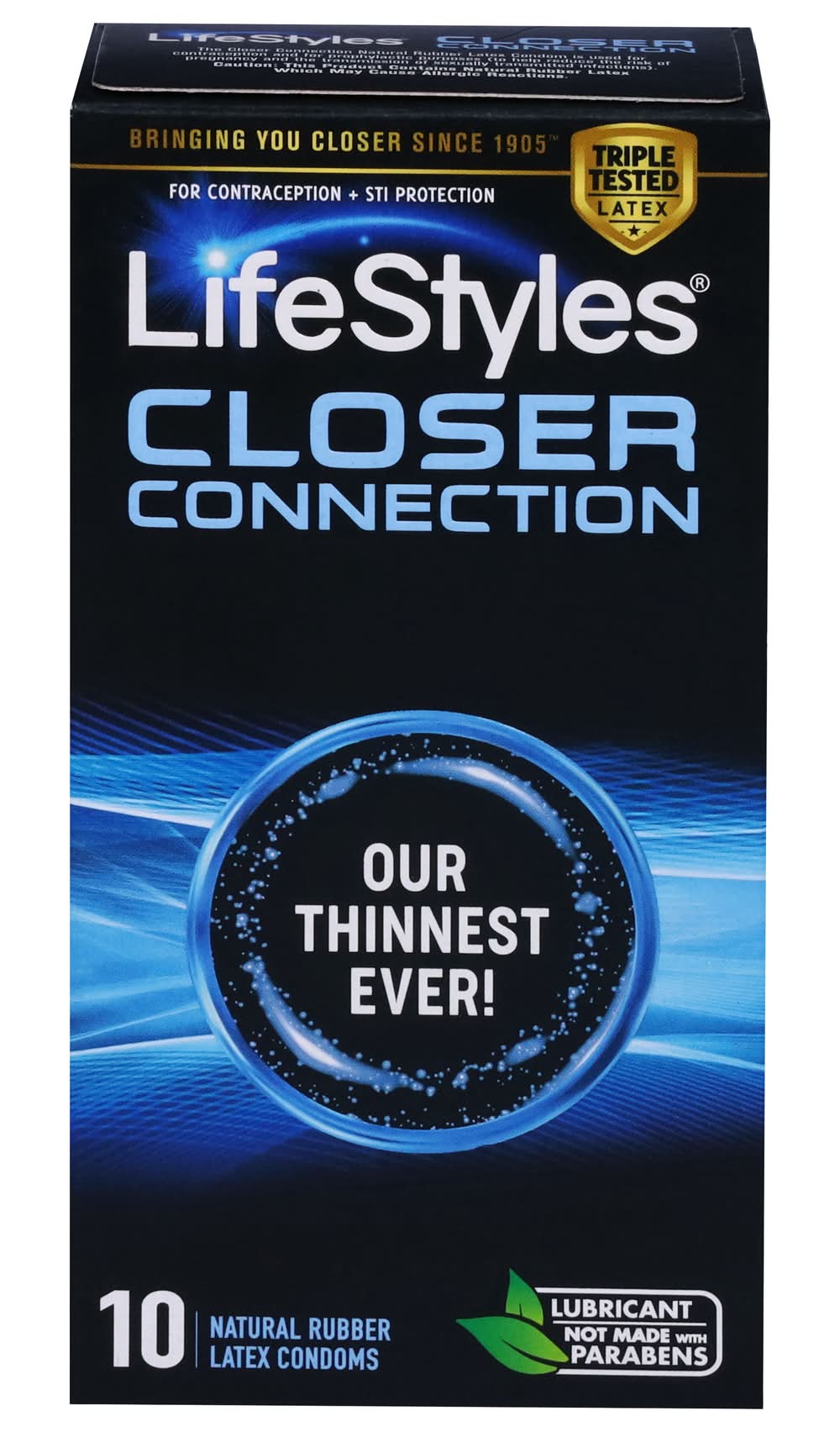 LifeStyles Closer Connection Natural Rubber Latex Condoms (1.28 oz, 10 ct)