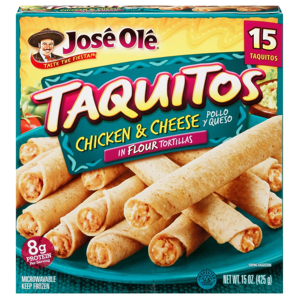 Jose Ole Taquitos in Flour Tortillas, Chicken & Cheese (15 oz, 15 ct)