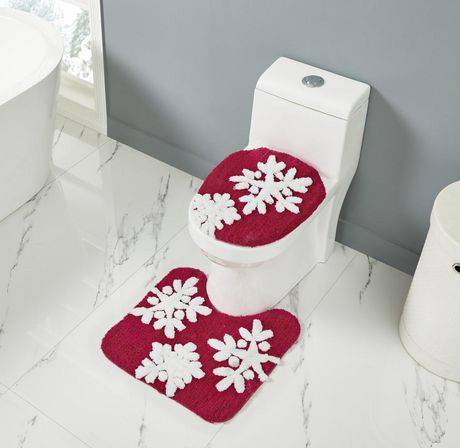 HOLIDAY TIME SNOWFLAKE 2PC RUG SET RED