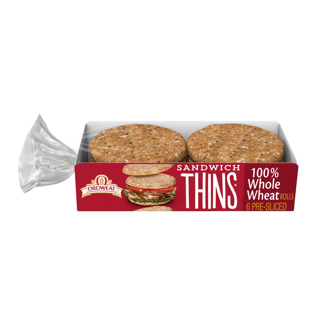 Oroweat 100% Whole Wheat Sandwich Thins (12 oz)