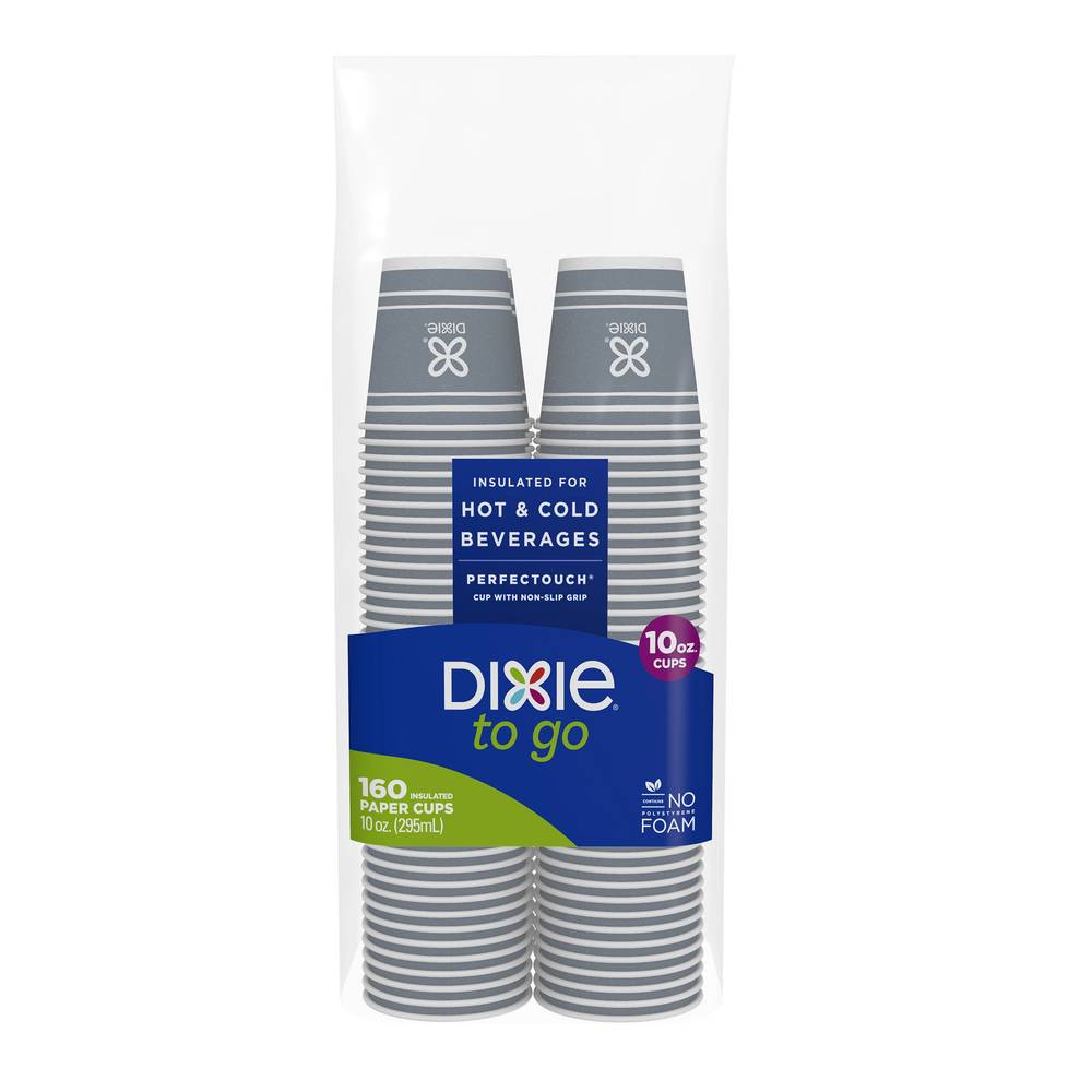 Dixie To go Perfect Touch 10 oz Paper Cup, 160-count