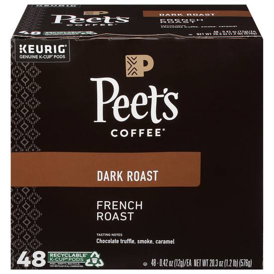 Peet's Coffee French Dark Roast Coffee K-Cup Pods (48 ct, 20.3 oz)