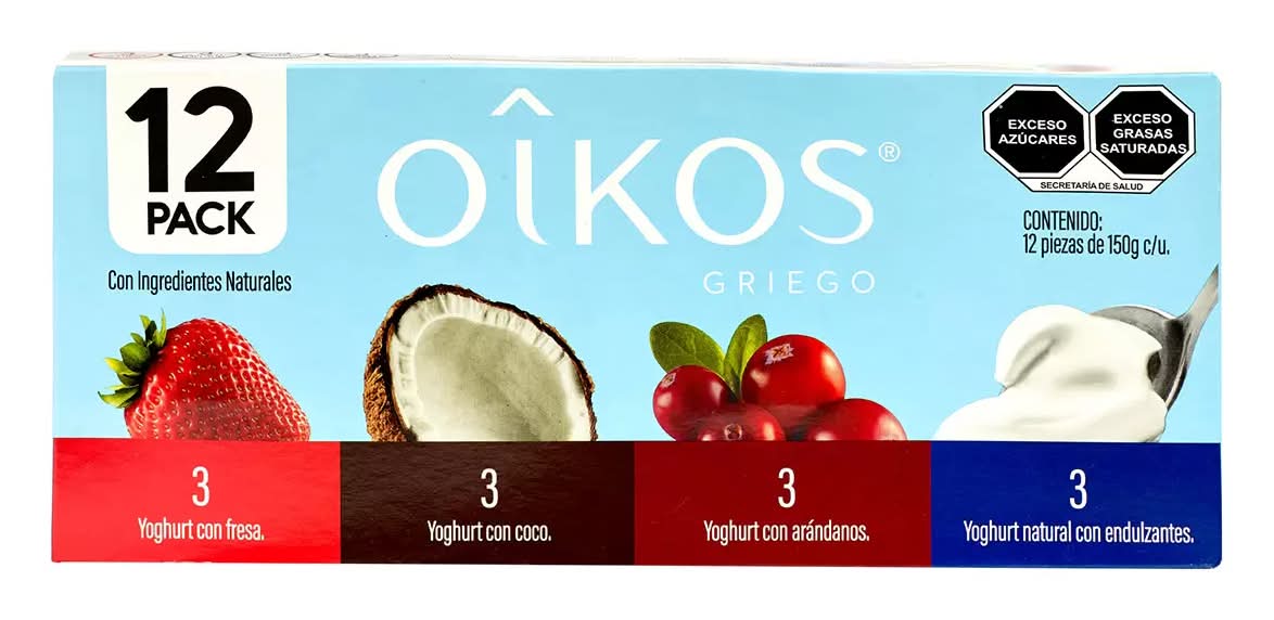 Oikos · Pack yogurt estilo griego, surtido (12 x 150 g)